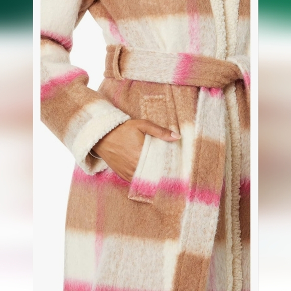 NWT kate spade new york Belted Maxi Wool with Sherpa Detail - Picture 9 of 10